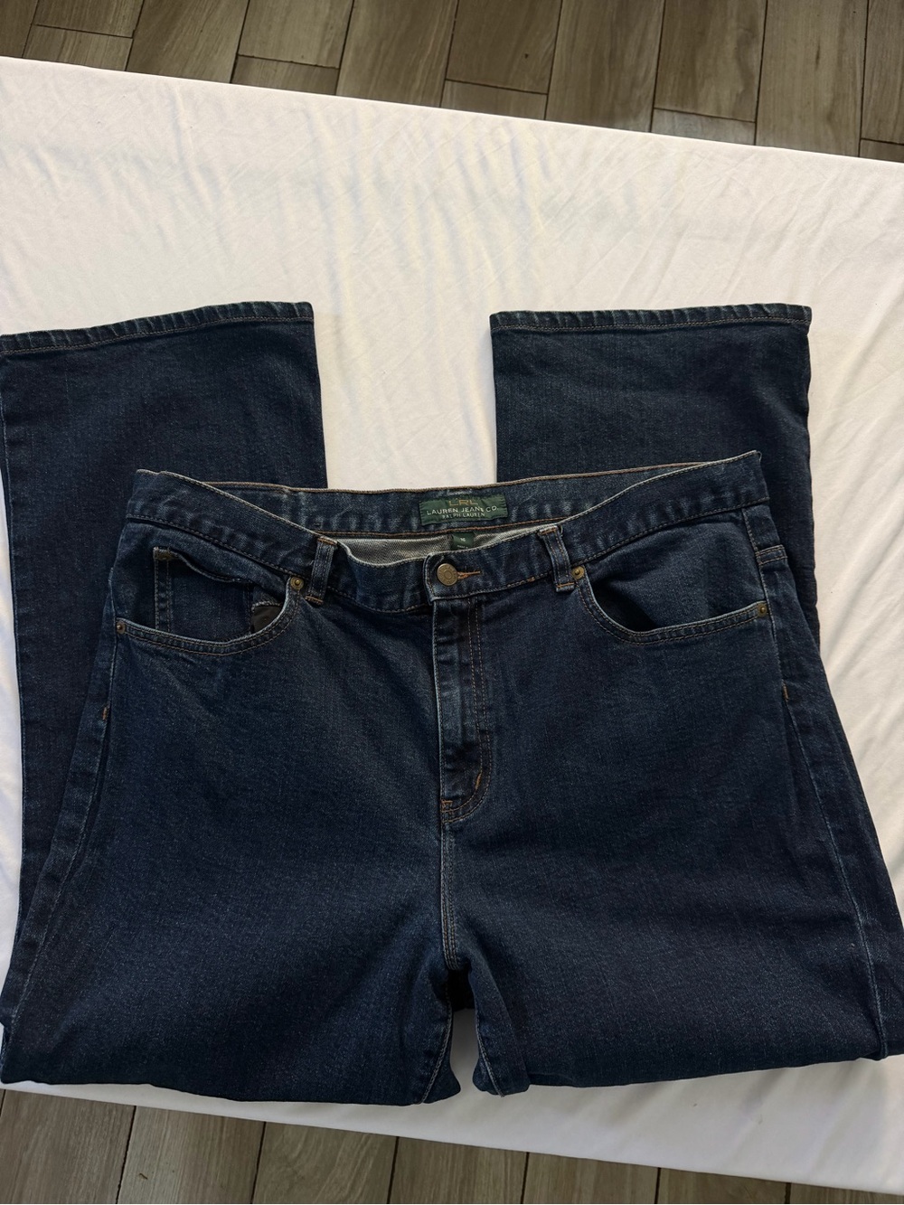 Lauren Jeans Co. Ralph Lauren Dark Wash Flap Pocket Stretch Jeans - Size 16